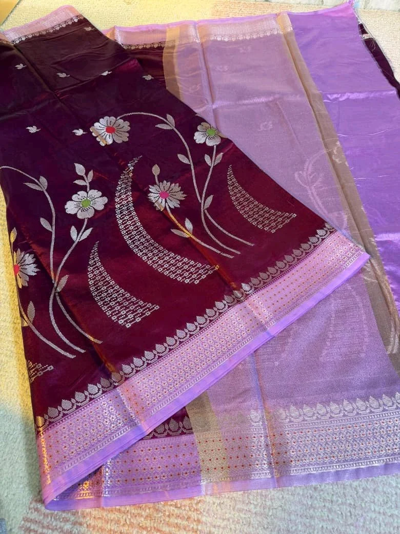 Katan Raw Mango Banarasi Sarees thumbnail 4