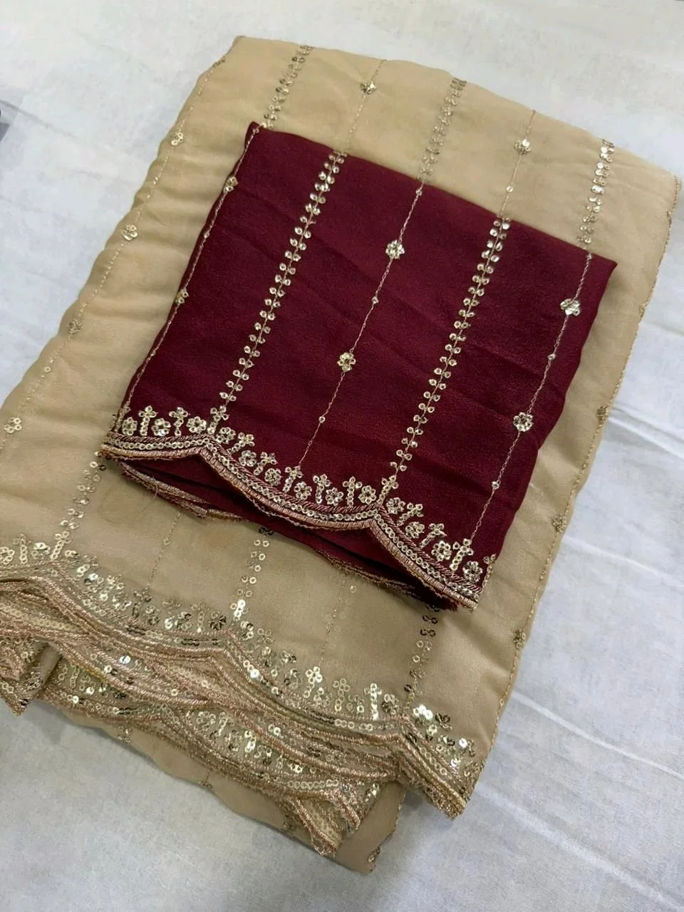 Georgette Work Saress thumbnail 5