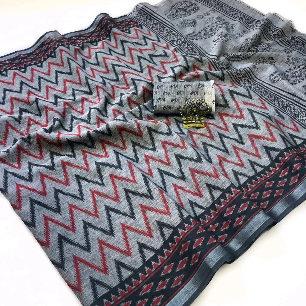 Soft Cotton Print Saree 5