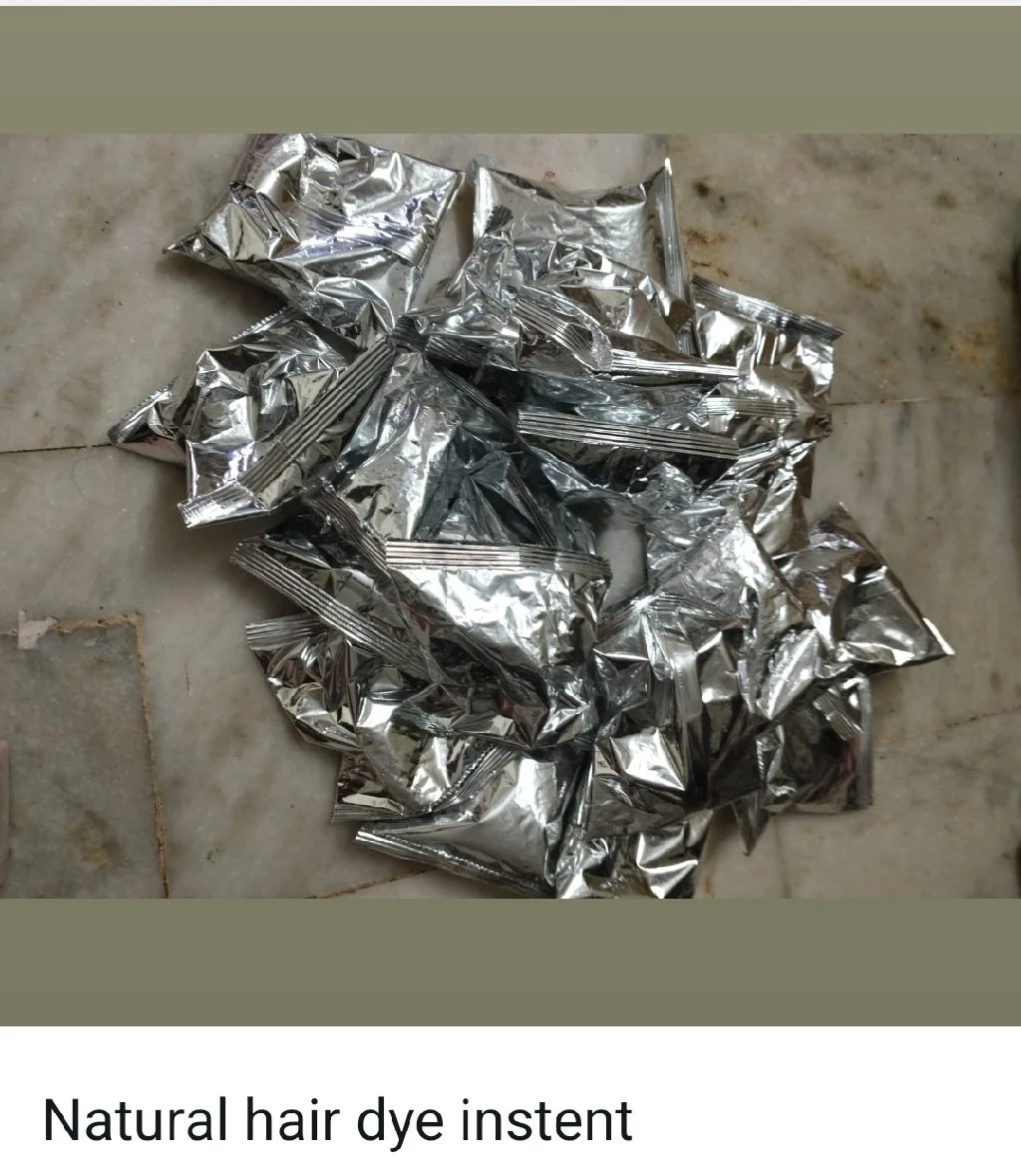 Natural Instant Hair Dye Powder Sachets Ech one 50 grams packet Paking 5 packets Total 250 grams. Shipping free