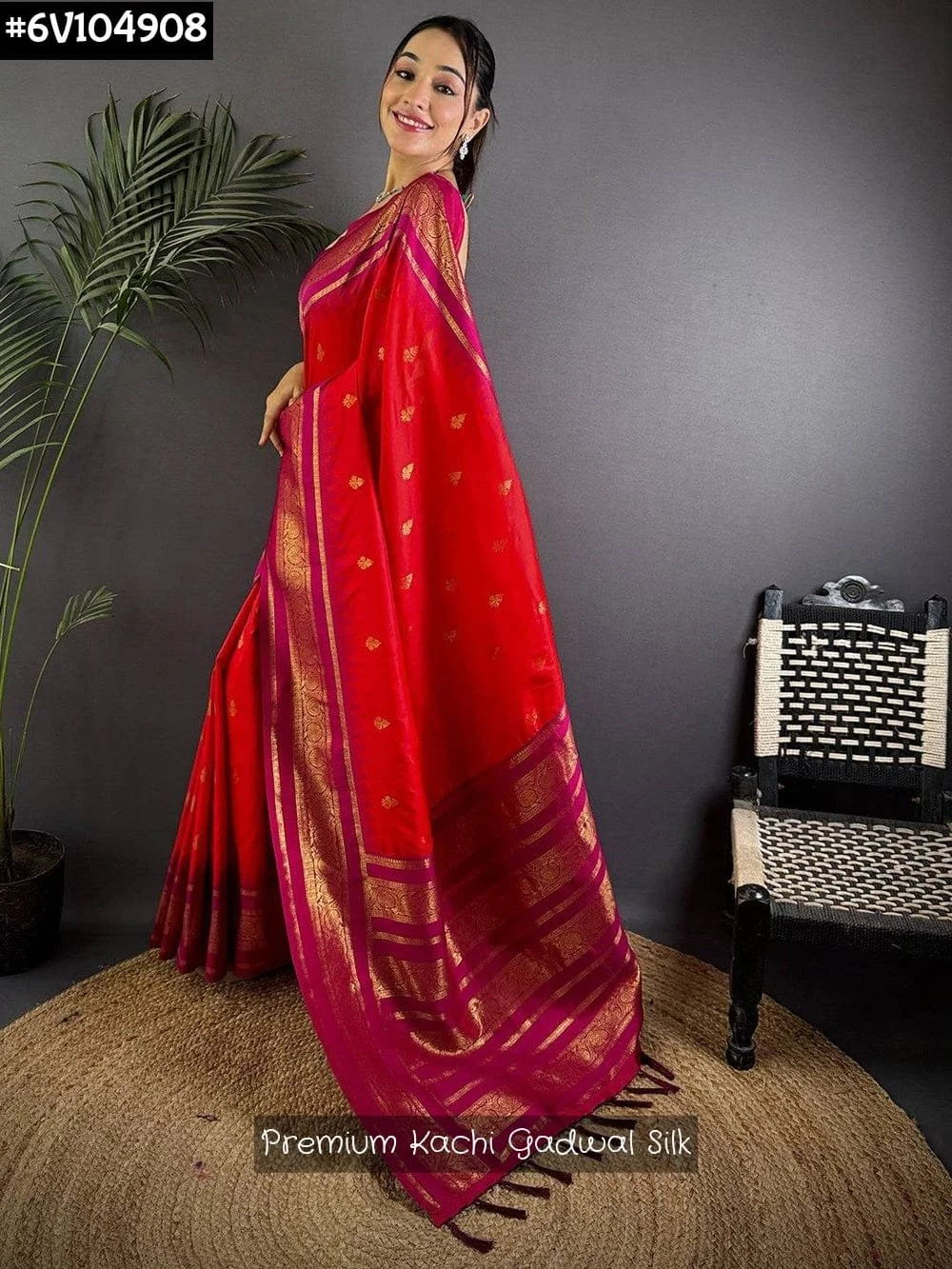 CF® Saree's Launching Premium Soft kanchi Gadwal Silk #6V103777Fabric : Presenting you all the most demanded kanchi soft gadwal silk saree with woven zari buttas along with contrast weaving Gap zari border and rich pallu Blouse- contrast running blouse Measurements : Saree 5.5Mtrs and Blouse 0.8 Mtr Wow Price @ 2150 Free Ship We Promise PQR Price Quality and Range Singles and multiples available Note - colors may vary slightly due to photography and display strictly no exchange or return for color variations unpacking video must for any sort of complaint 3