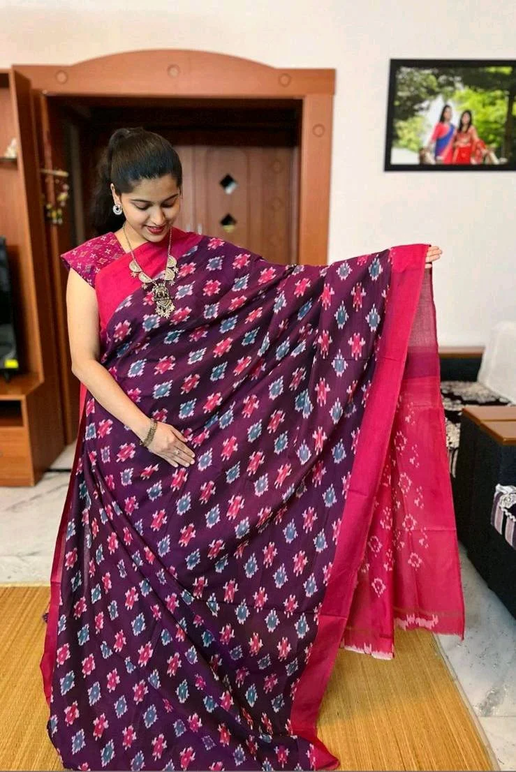 Lenin Saree With Ikkat Pattern 6