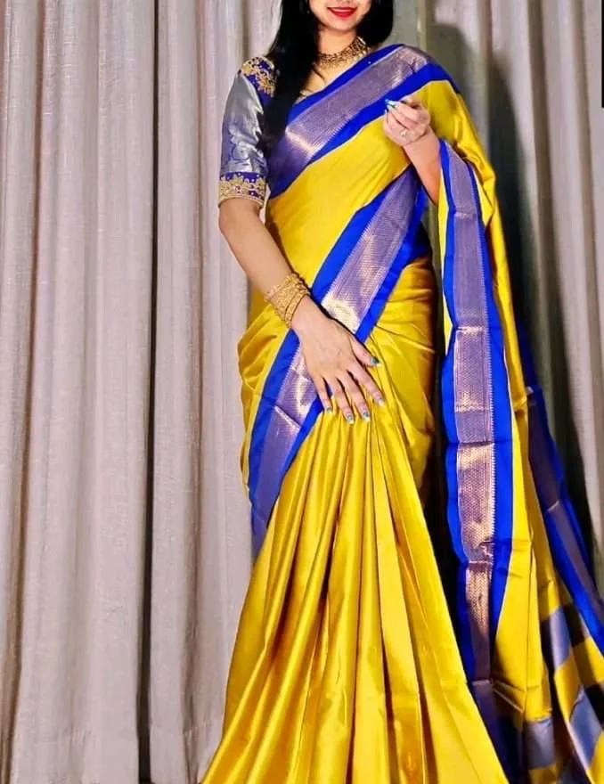 Cotton Silk Gold Boarder Saree 9
