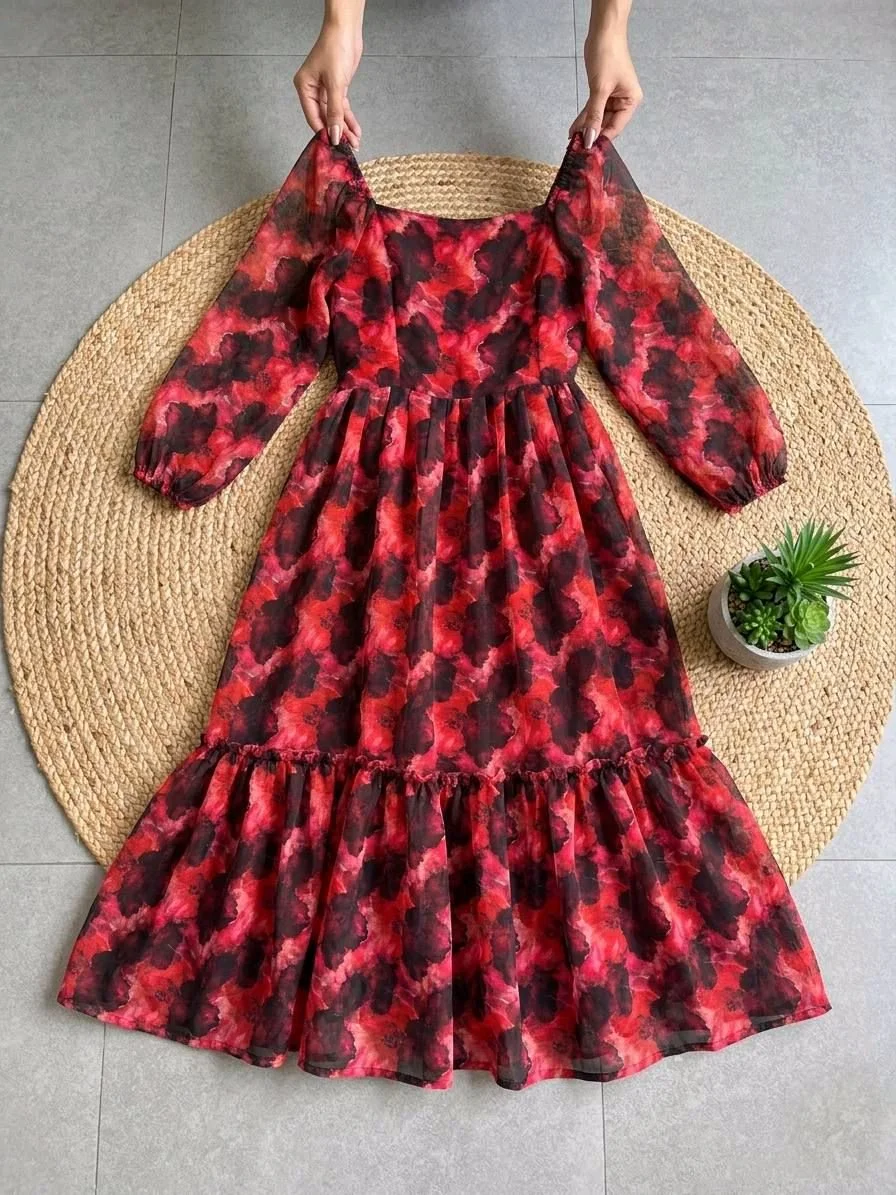 Floral Print Long Sleeve Maxi Dress 7