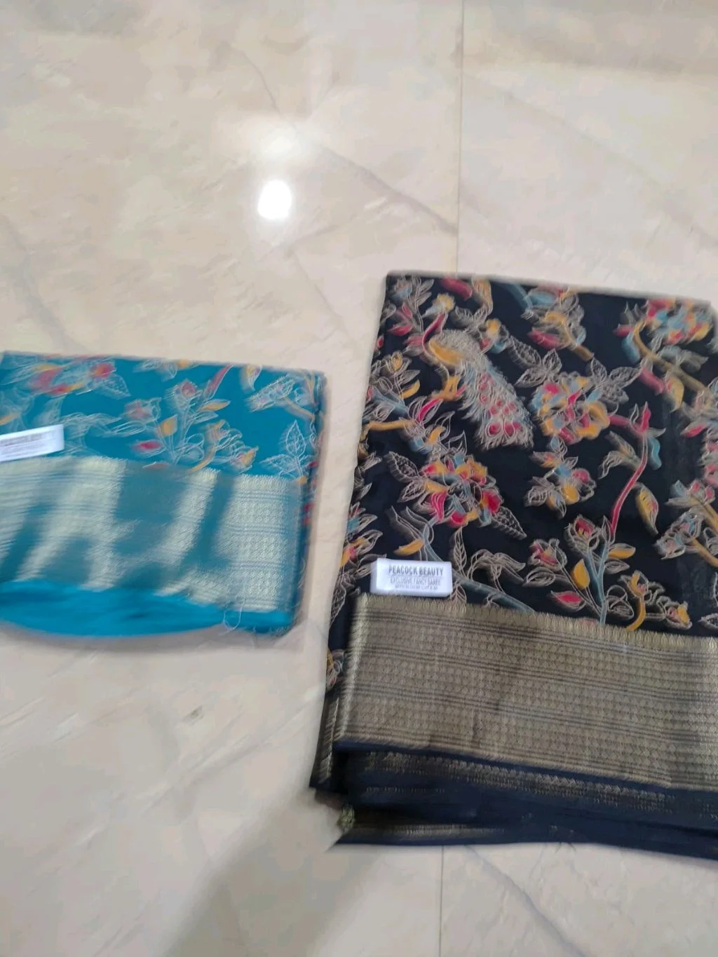 Teal Peacock Beauty Fancy Saree