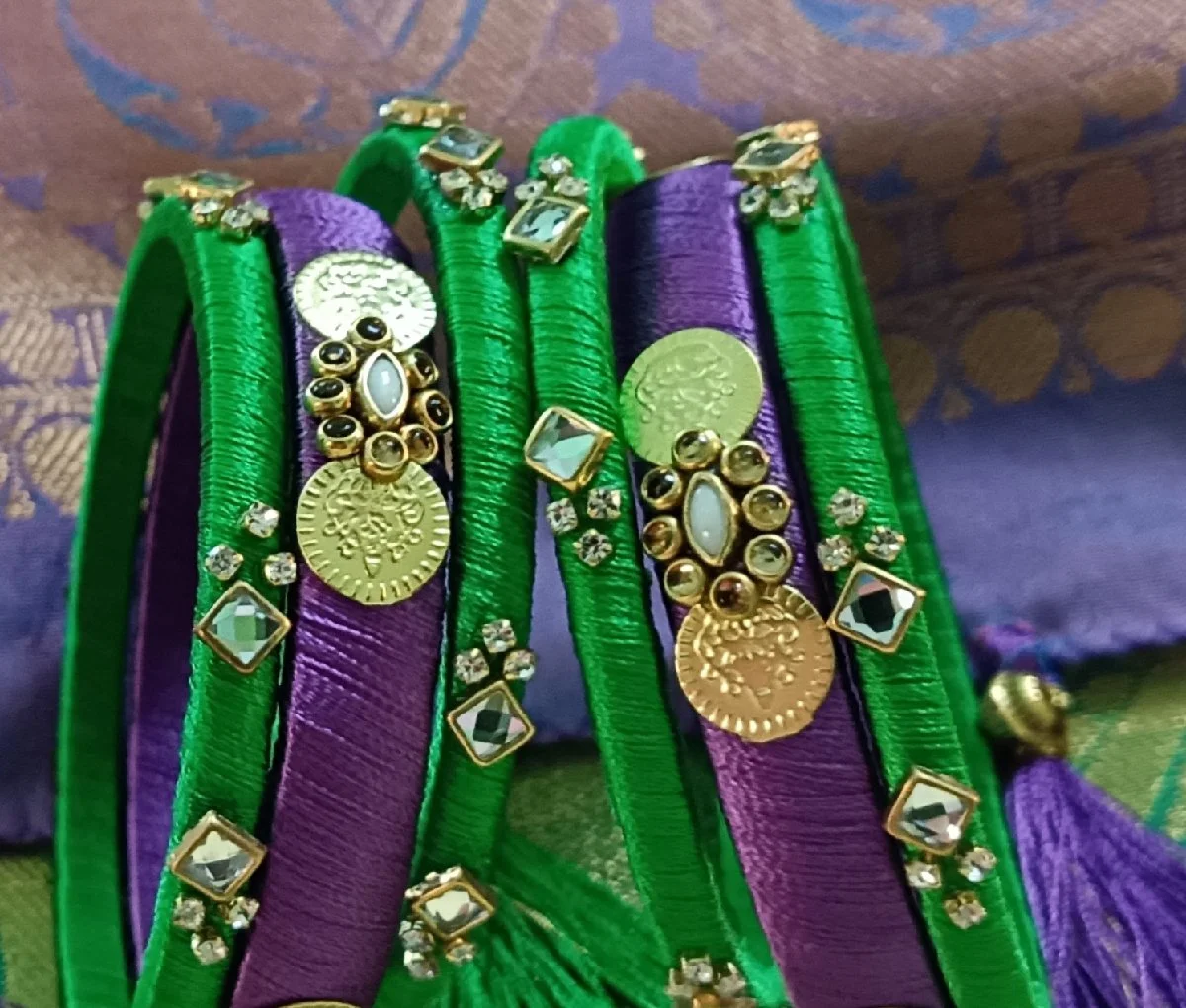 Royal Kasu-Work Silk Thread Bangles