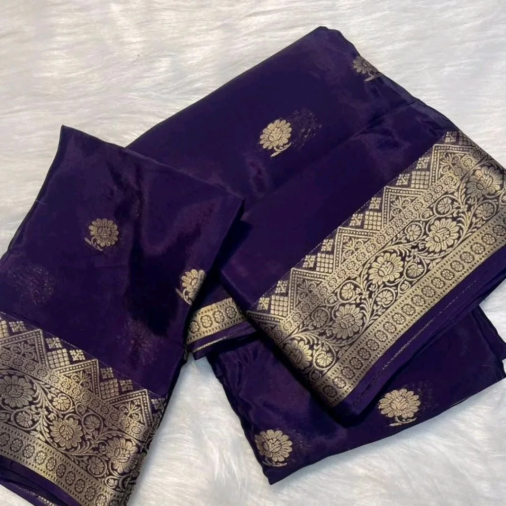 Pure Soft Viscose Crepe Silk Saree 2
