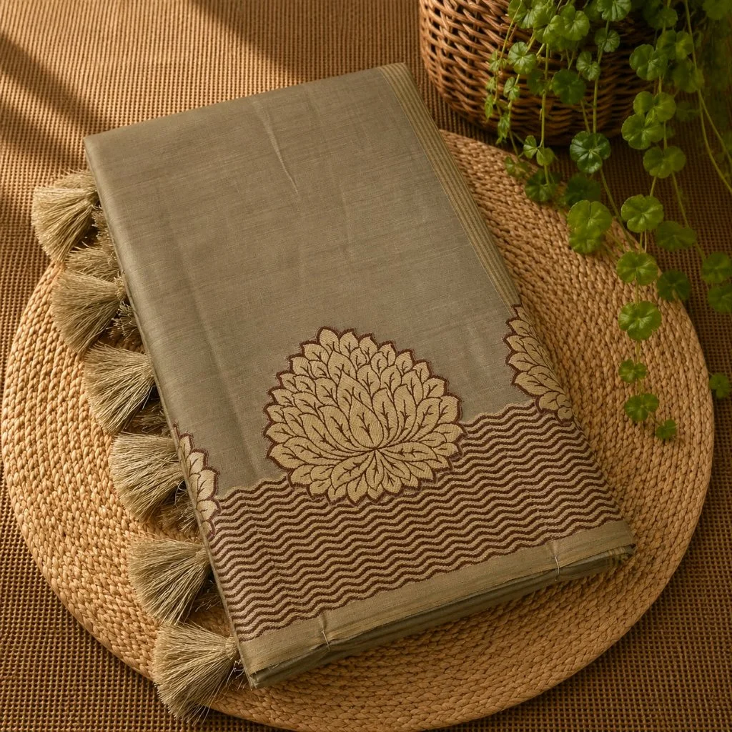 Semi Tusser Silk Sarees thumbnail 2