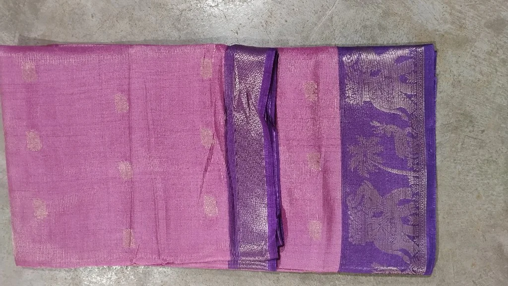 Uppada Tissue Pattu Silk Saree thumbnail 2