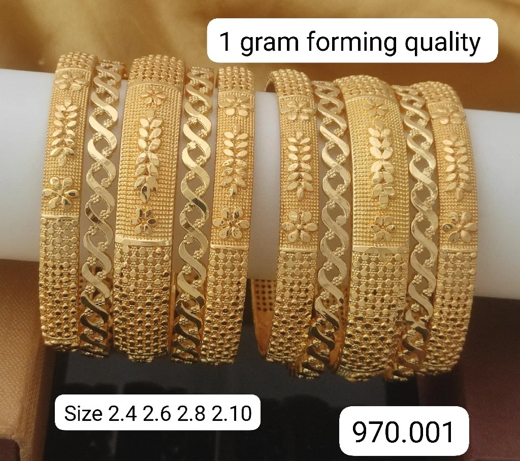 1 Gram Gold Plated Forming Quality Bangle Set