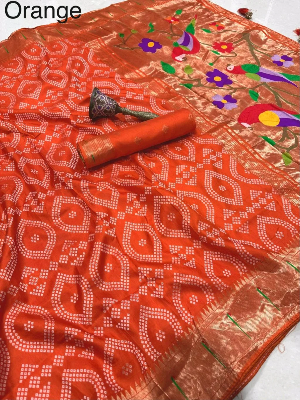 Viscose Silk Saree with Paithani Pallu thumbnail 2