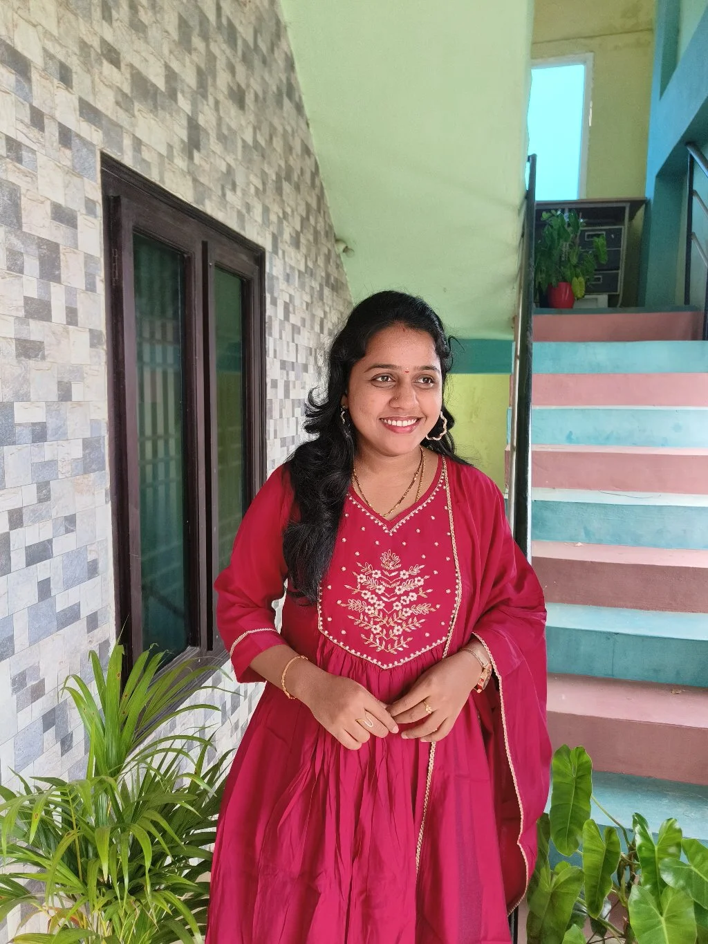 Maroon Embroidered Kurta Set with Dupatta 2