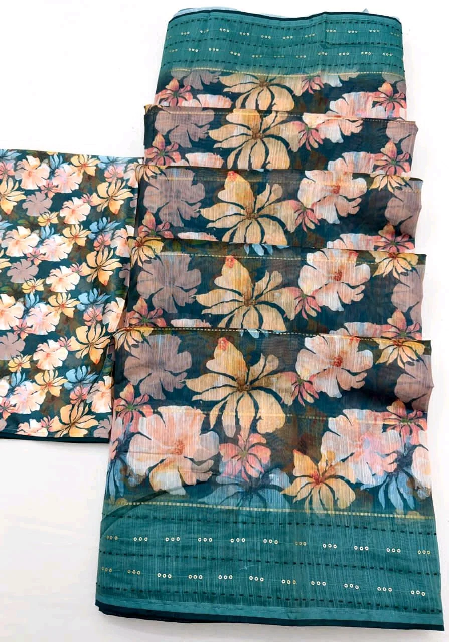 Soft Cotton Linen Sarees 3