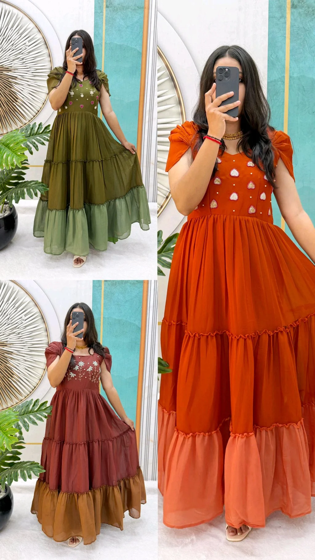 Tiered Maxi Dress with Embellishments 2