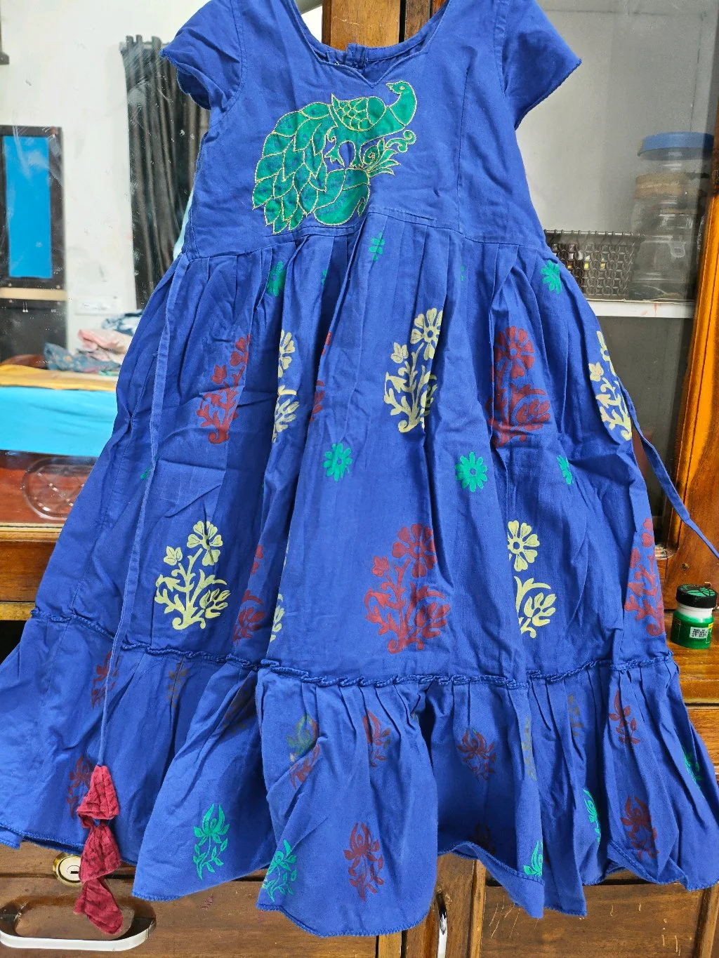 Purple Fabric with Blue Butterfly and Floral Print thumbnail 3