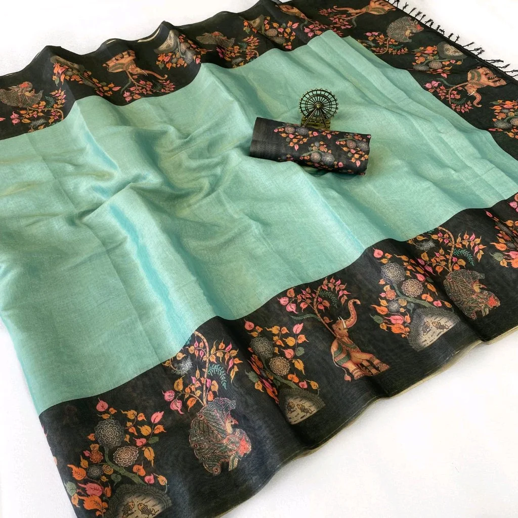 Tissue Silk Digital Prin Saree thumbnail 9