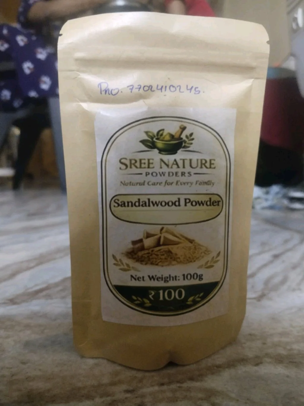 Sree Nature Sandalwood Powder 100g thumbnail 1