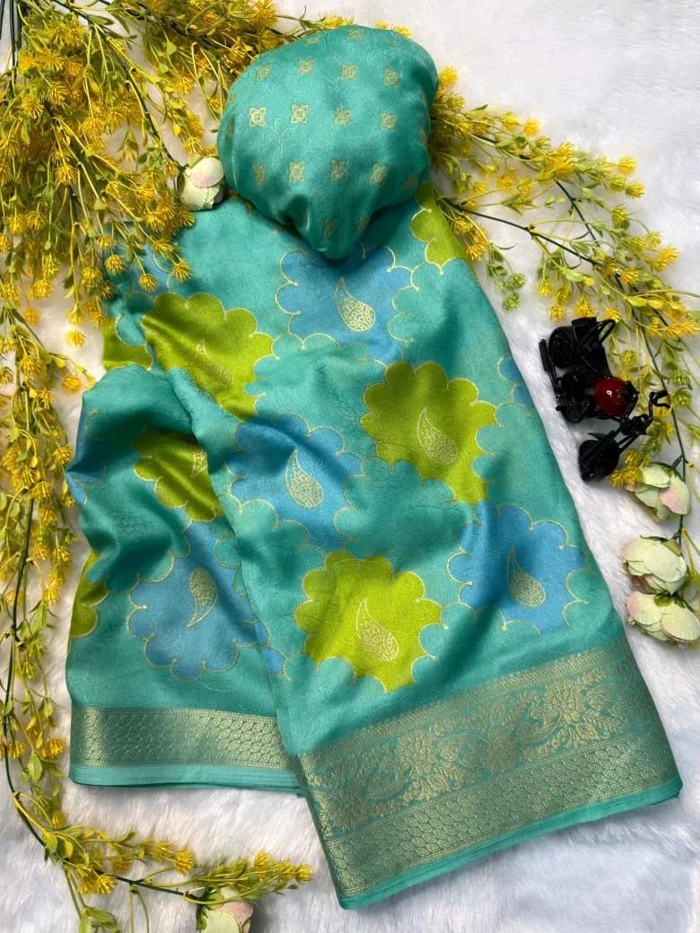 Marsh Mellow Sarees With Blouse Piece 5