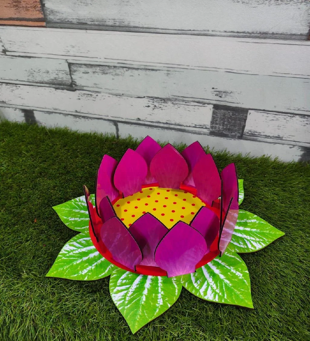 Handmade MDF Lotus Decoration
