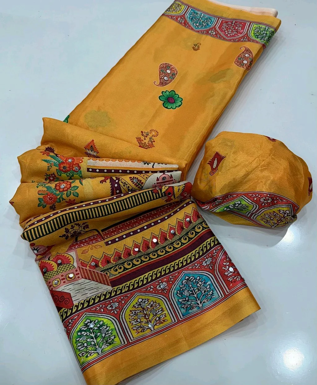 Heavy Chinon Saree 2