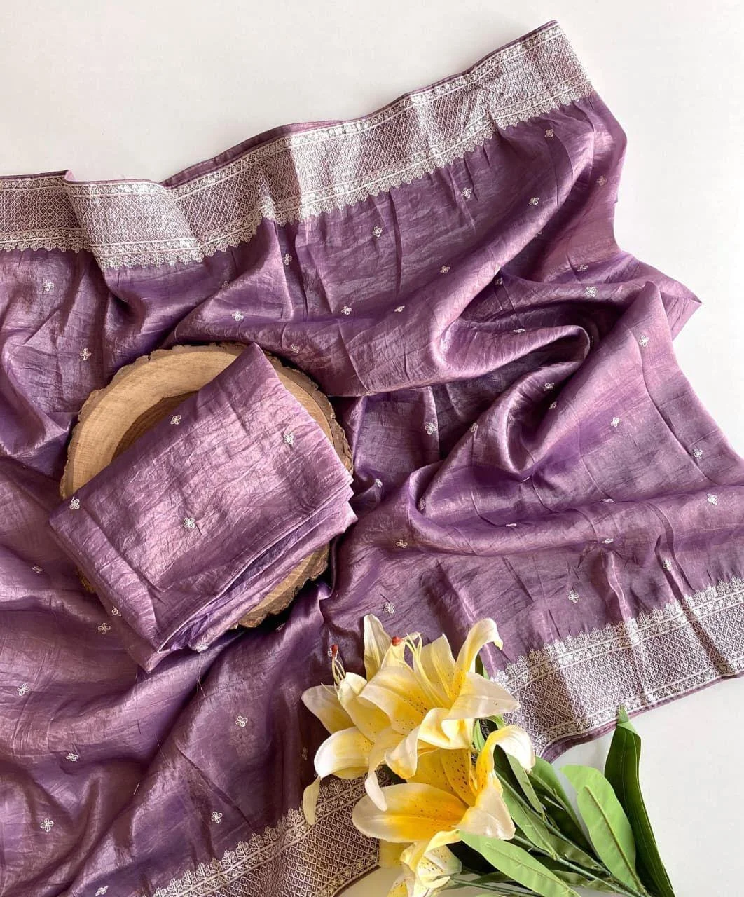 Pure german crushed saree thumbnail 4