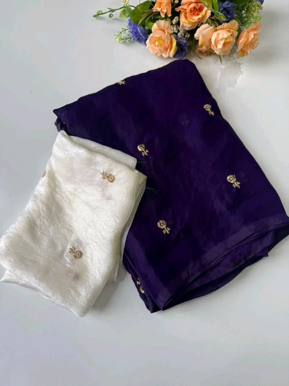 Satin Duel Shade Sarees 2