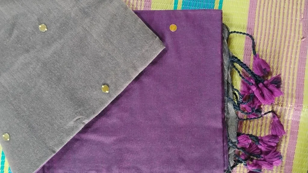 Magenta Kadhi  Cotton Saree 2