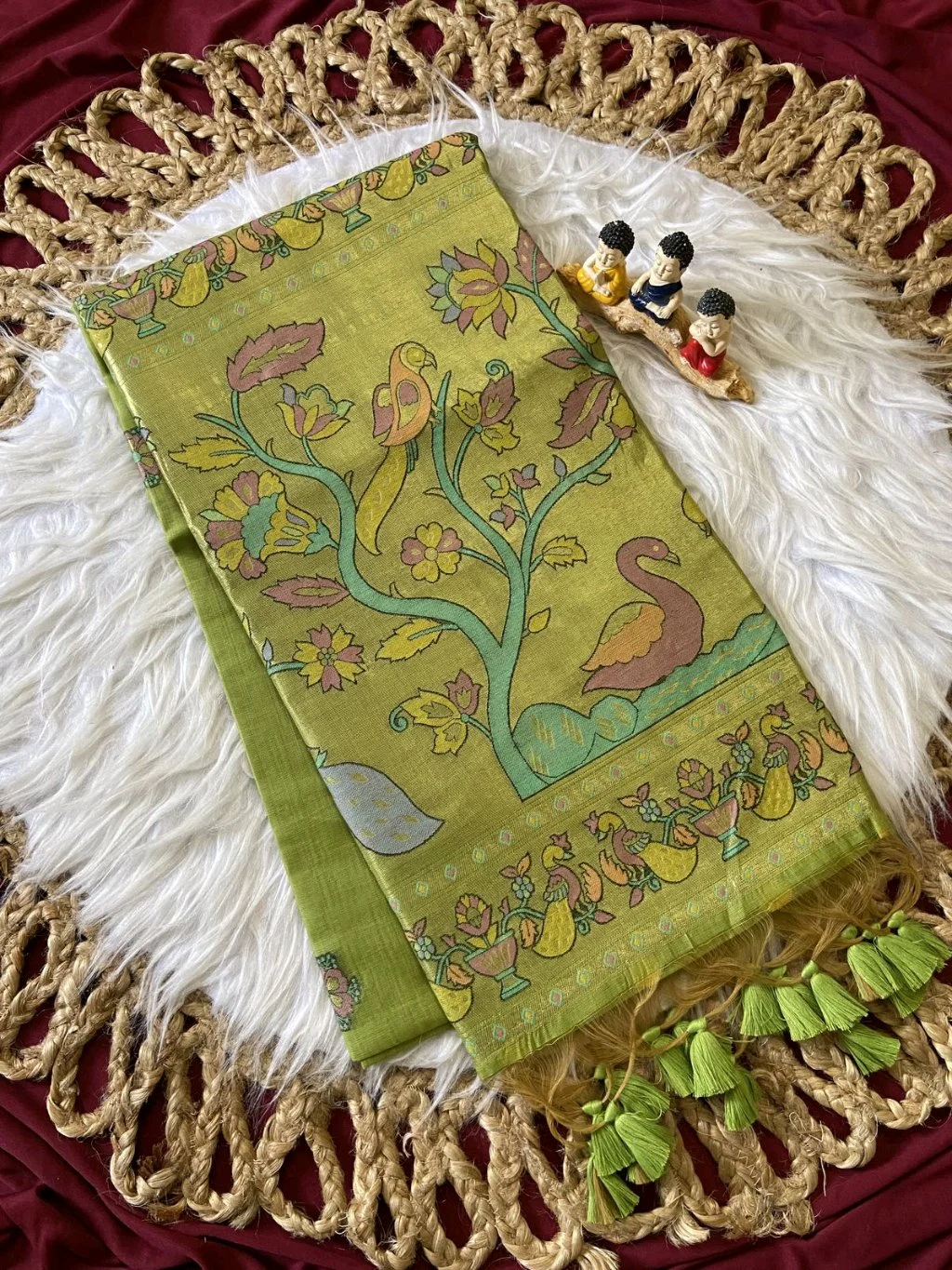 Soft Muga Cotton Paithani Saress thumbnail 6