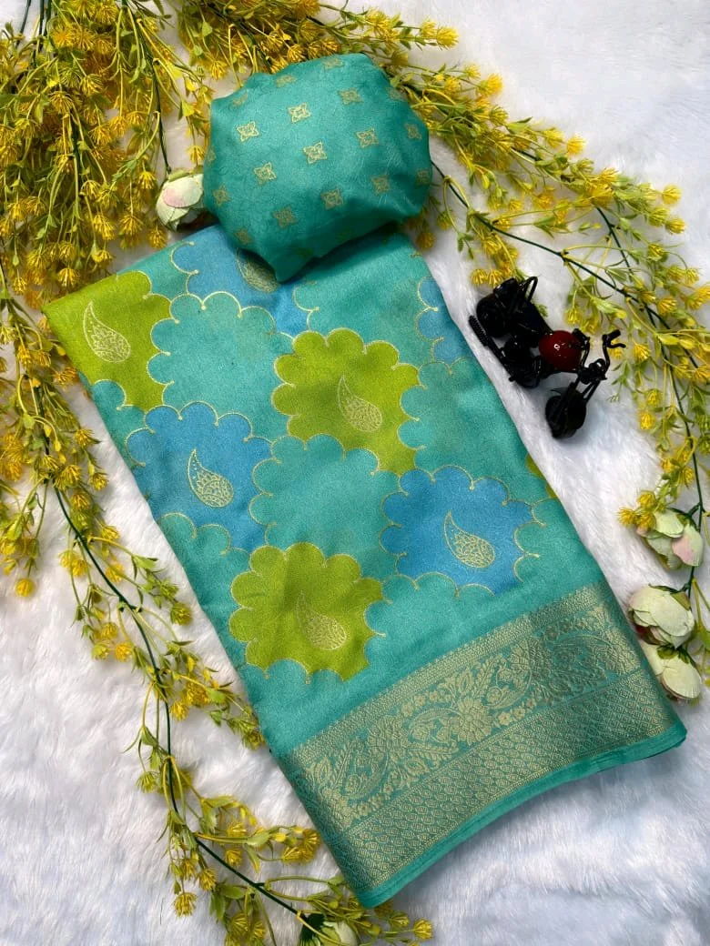 Marsh Mellow Sarees With Blouse Piece 6