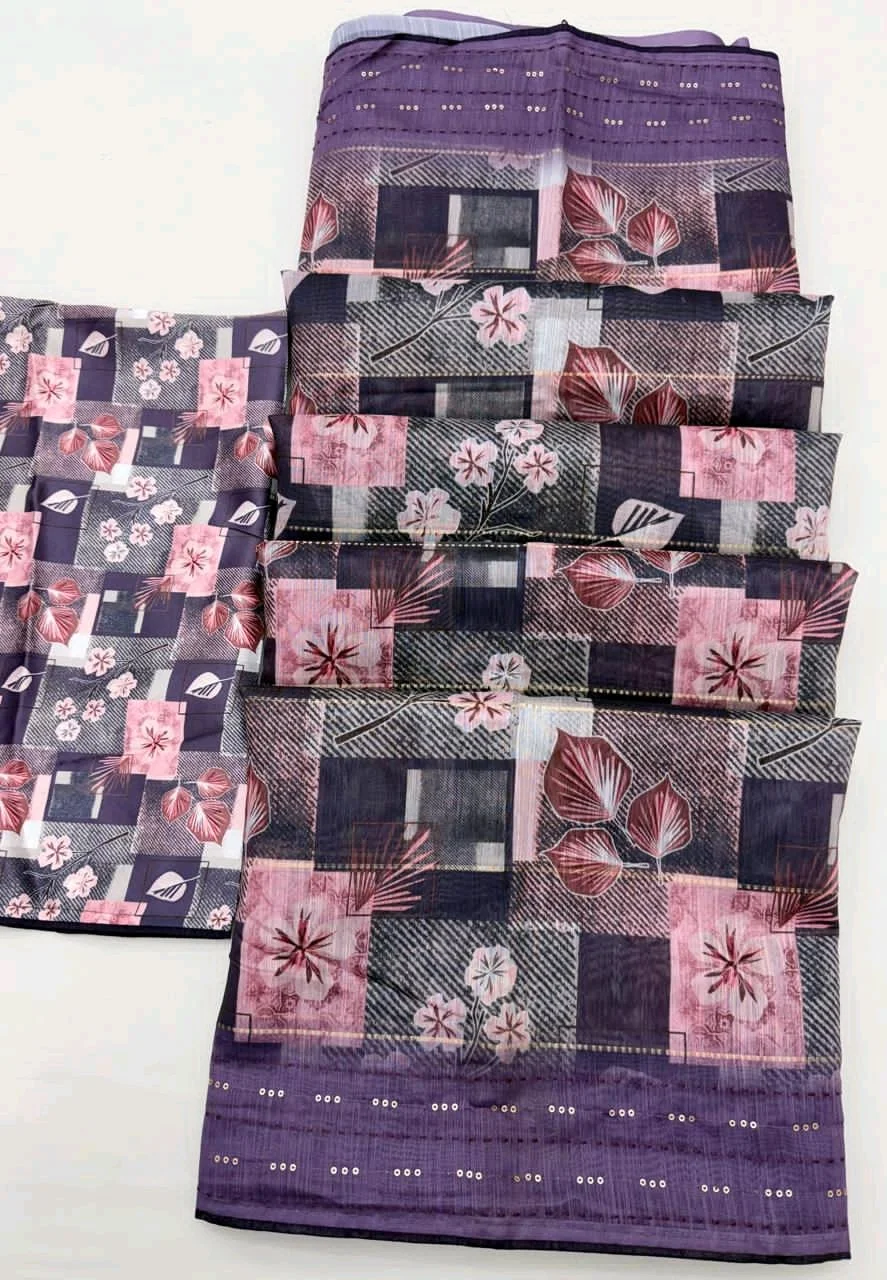 Soft Cotton Linen Sarees 1