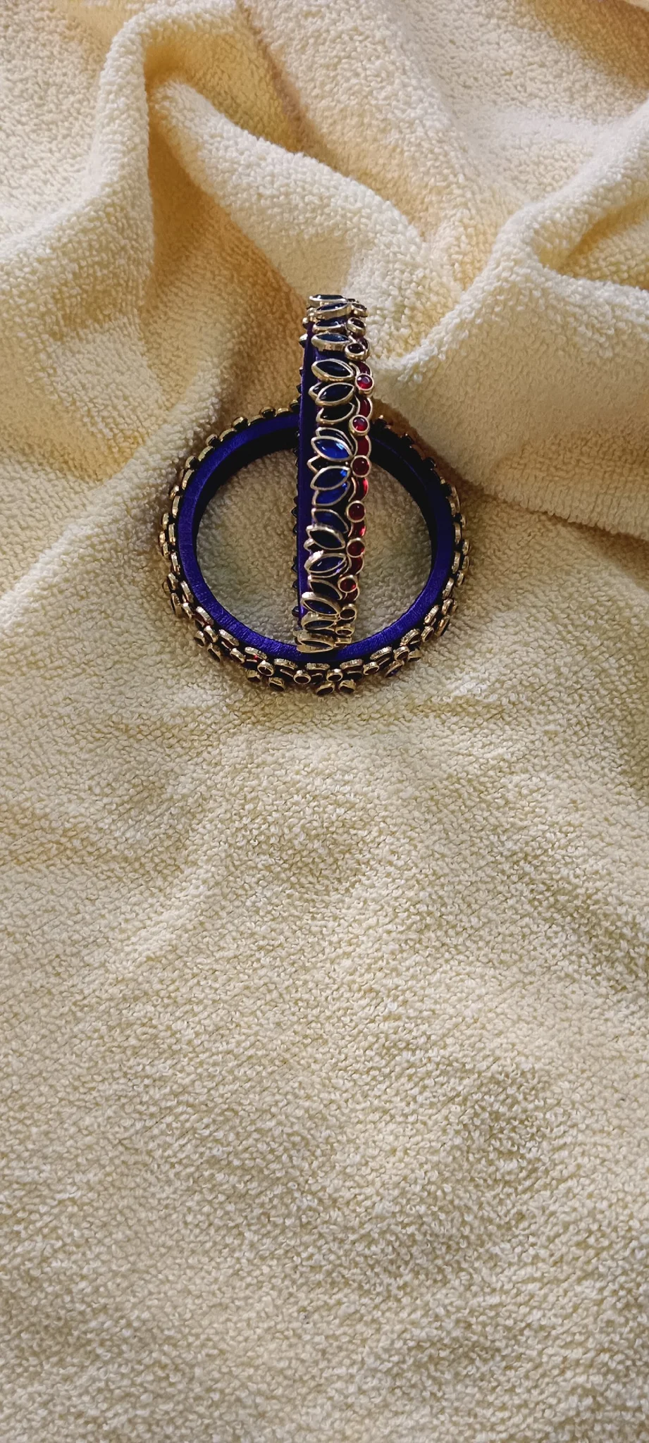 Royal Sapphire Lotus Silk Thread Bangles thumbnail 6