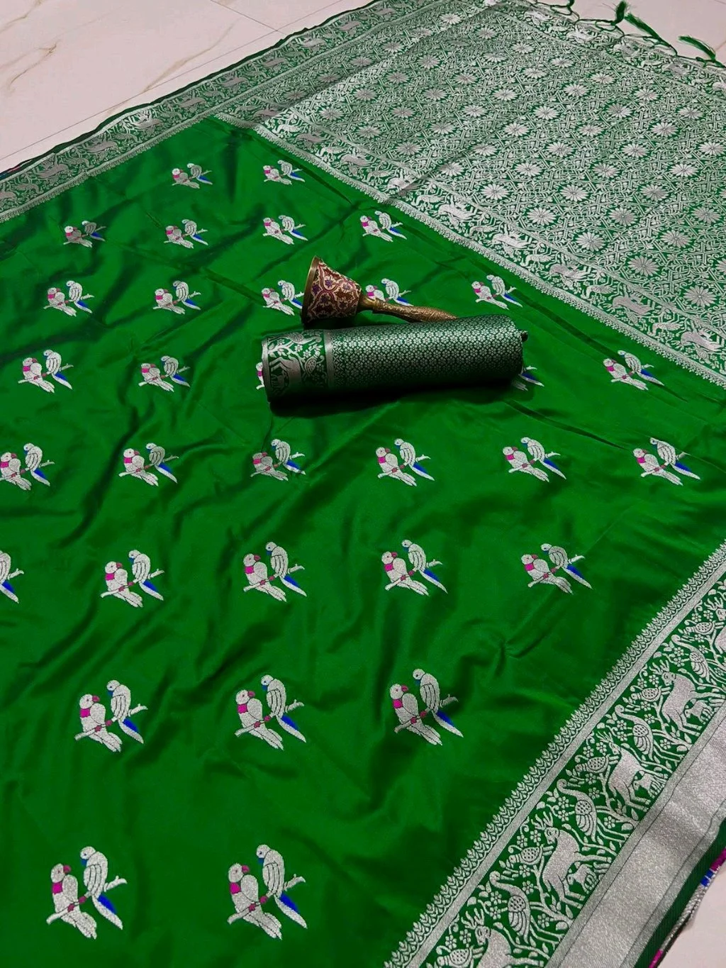 Pure Silk Saree With Zari Border thumbnail 6