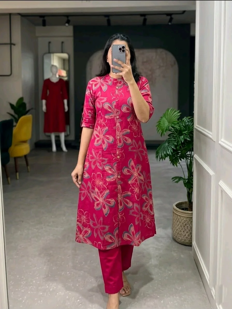Floral Print Kurta Set with Pants thumbnail 6