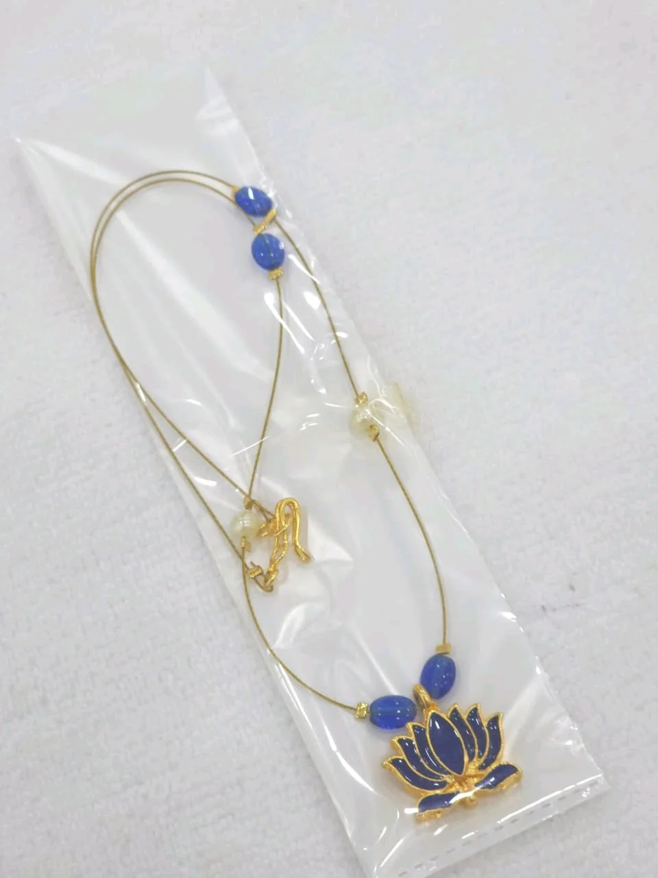 Gold Plated Blue Lotus Invisible Chain