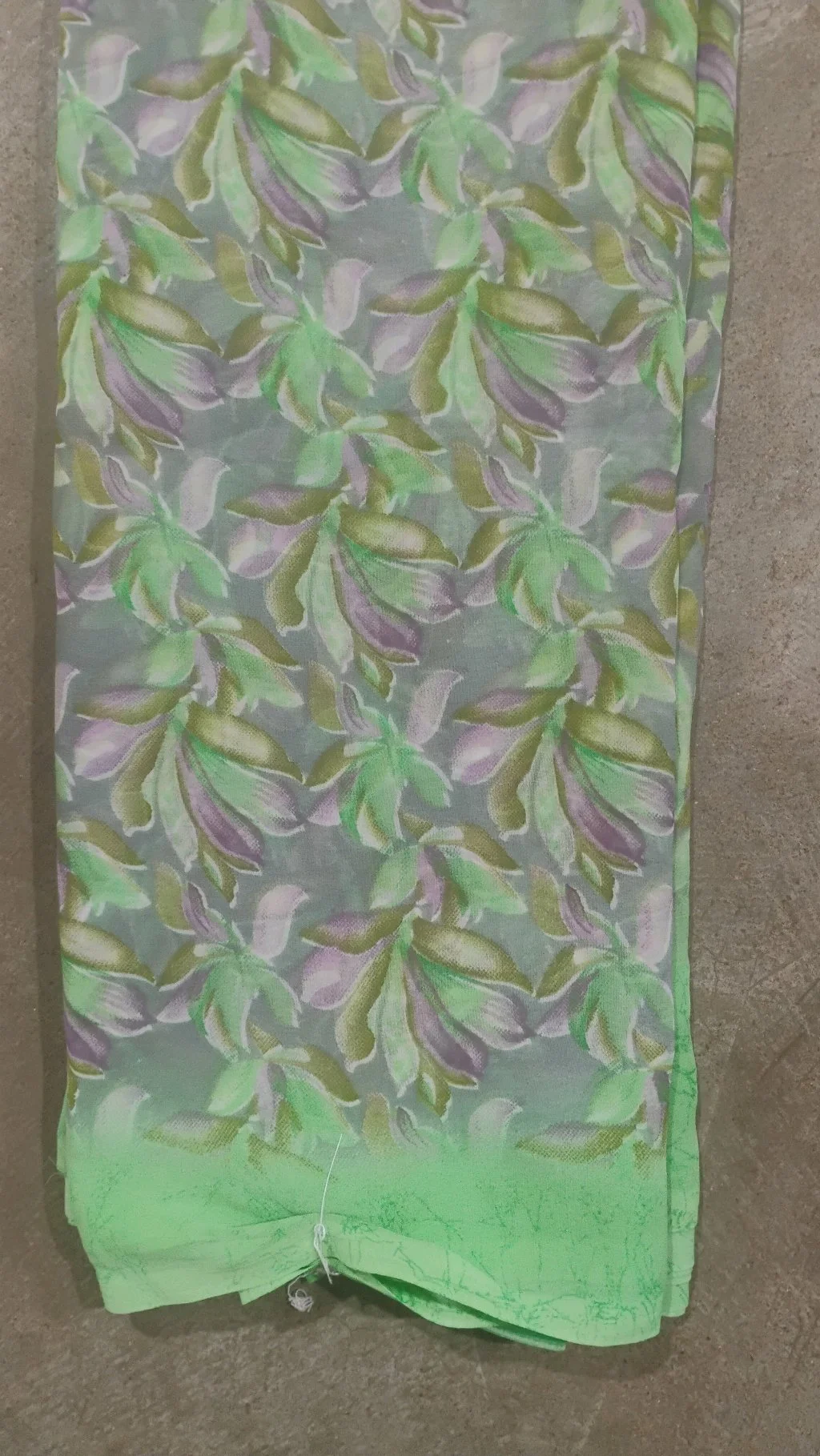 Combo Offer Purple & Light Green Floral Print Chiffon Saree 6