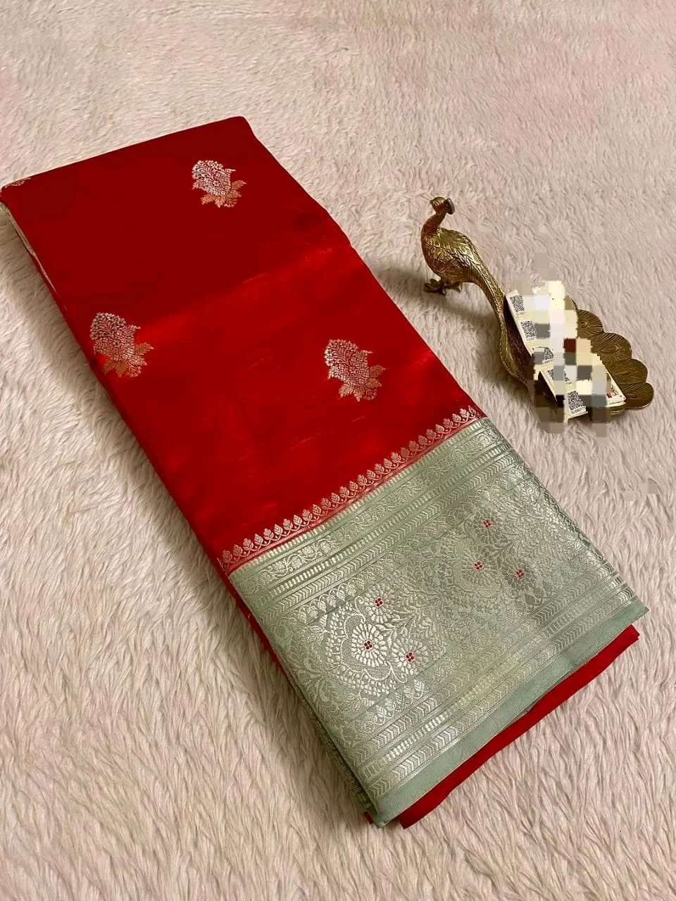 Semi Raw Mango Sarees With Zari Border thumbnail 7