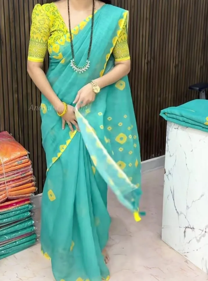Linin Cotton Saree thumbnail 1
