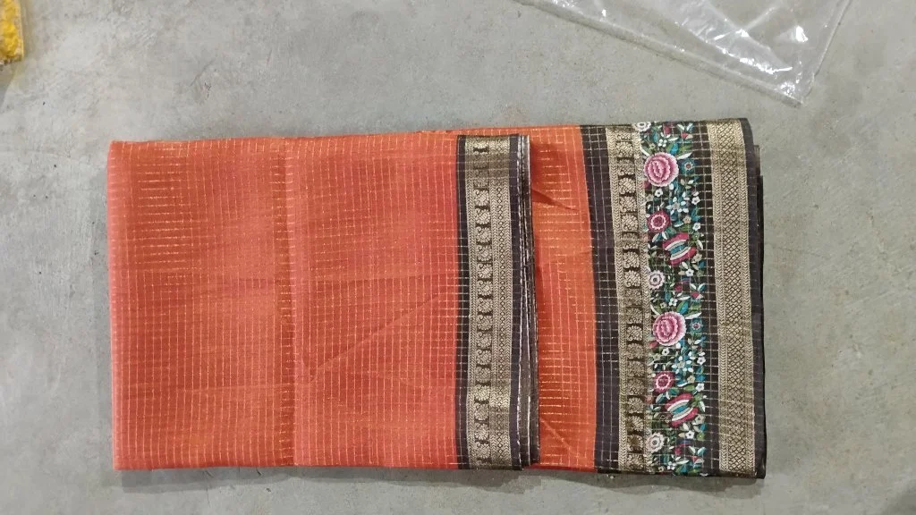 Rust Orange Kanchi Silk Saree 2