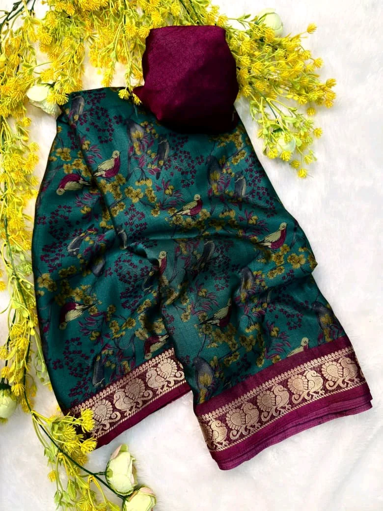 Soft Black Dola Silk Saree with Maroon Zari Border 1