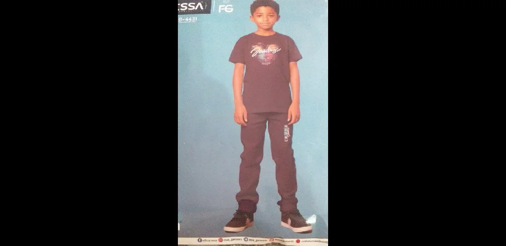 7-8 years Boys ESSA Dark Grey Jealous Print T-shirt and Create Track Pant Set