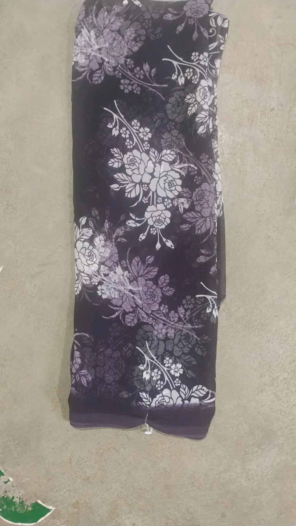Combo Offer Purple & Light Green Floral Print Chiffon Saree 4