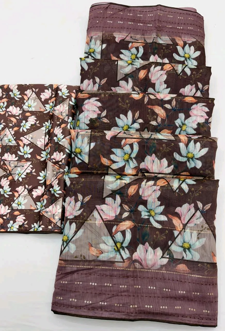 Soft Cotton Linen Sarees 6