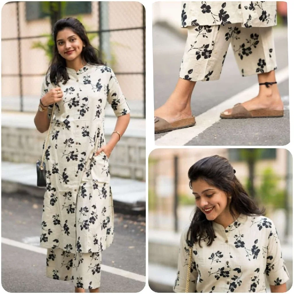 Printed Cotton Kurta Pant Set thumbnail 4