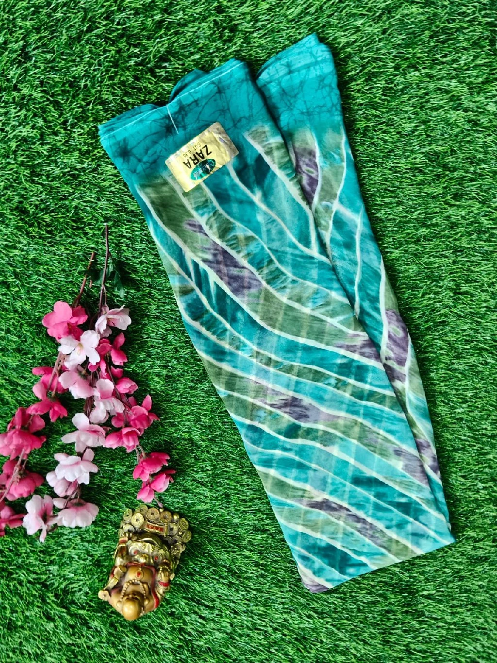 Zara Inspired Leheriya Pattern Saree 1