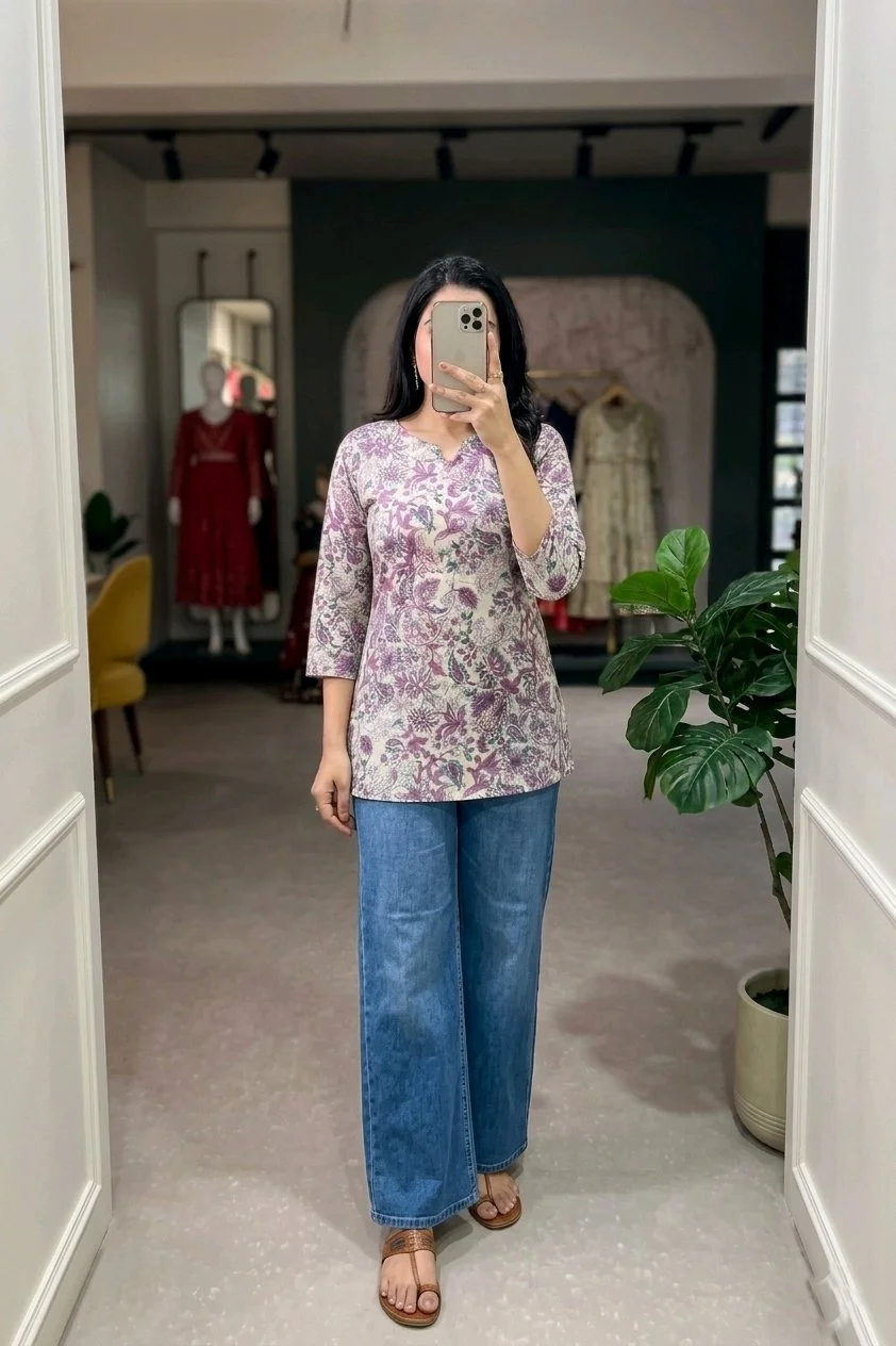 Geometric Print Tunic Top 2