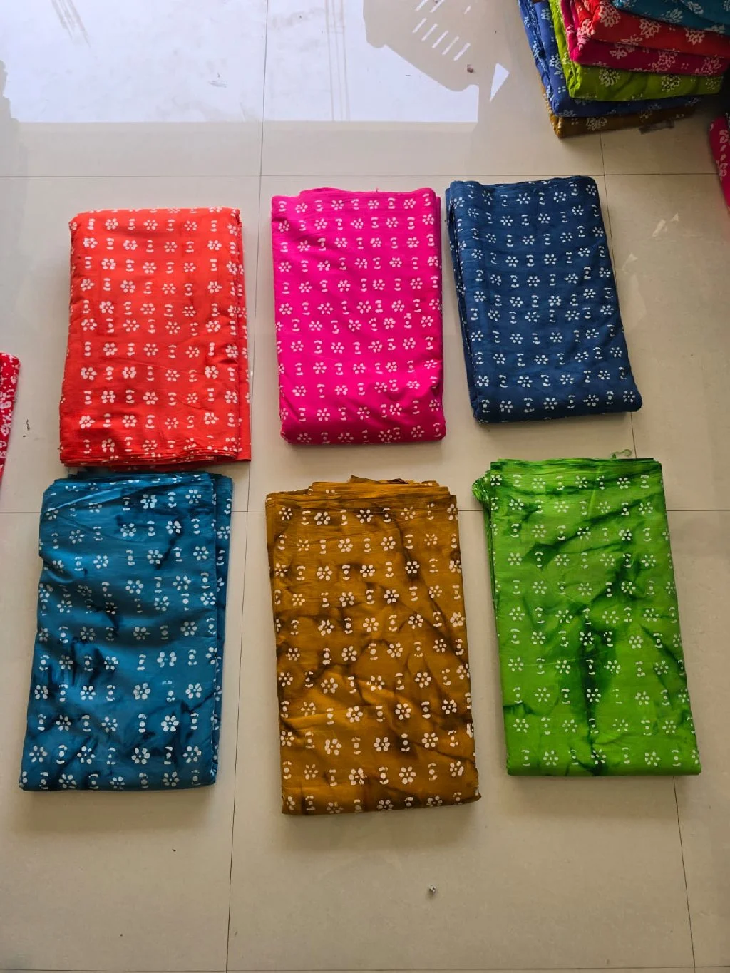 Multi-Color Floral Batik Print Cotton Fabric 1