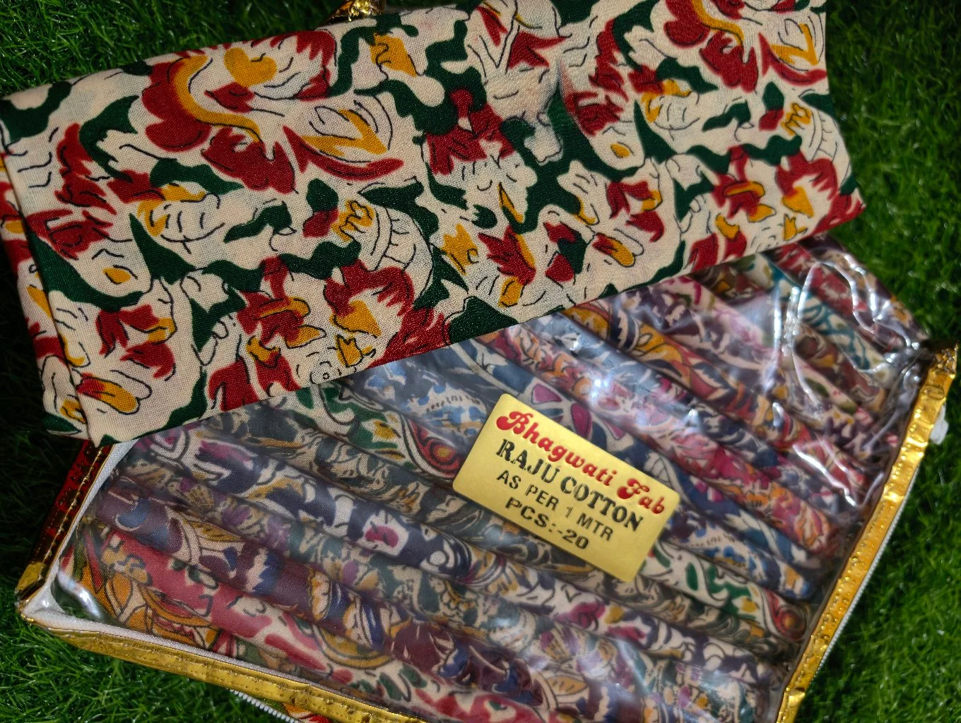 Bhagwati Fab Raju Cotton Printed Fabric Assorted Designs 1 Meter Blouse 1