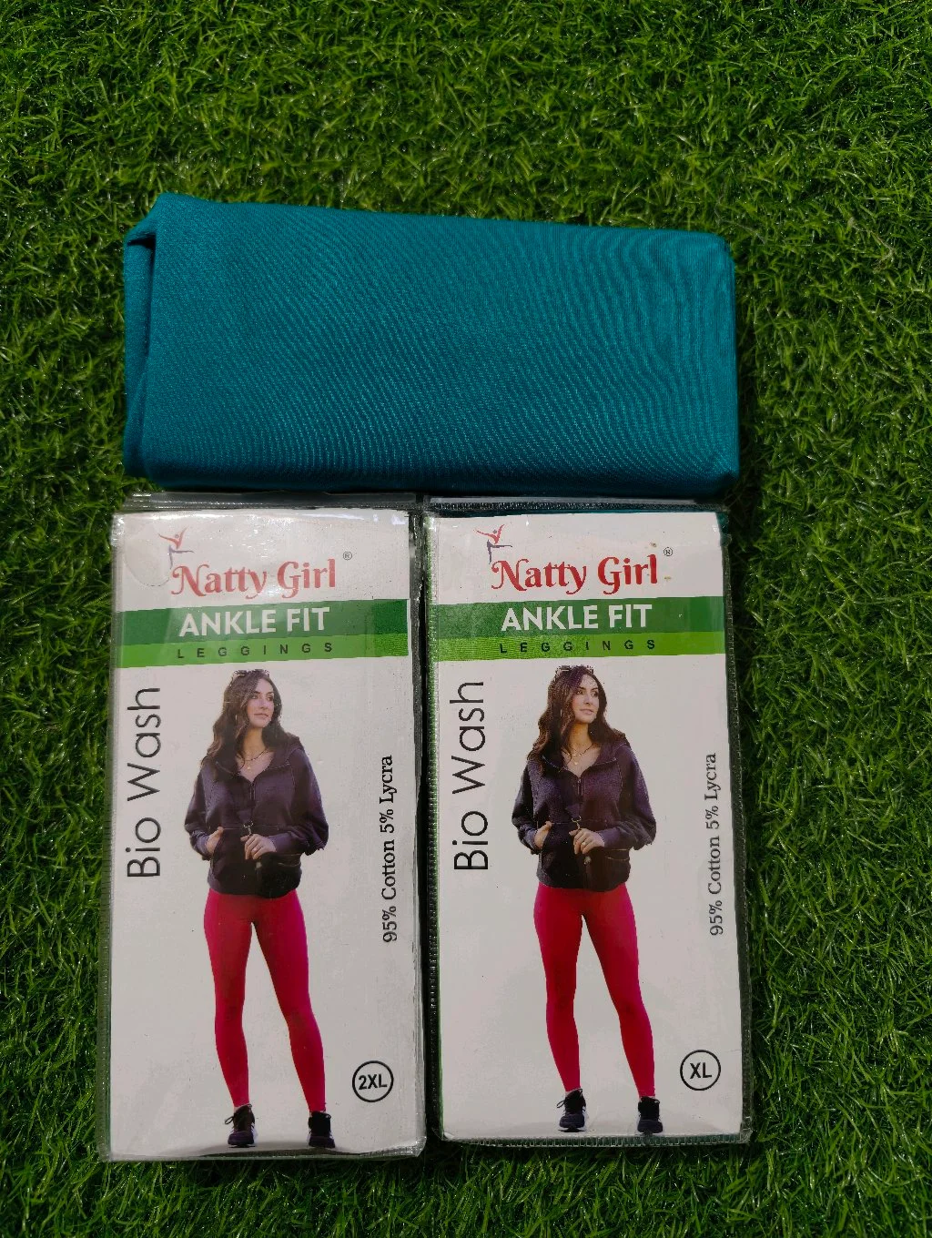 Natty Girl Ankle Fit Leggings – Bio Wash Cotton (Premium Quality)Rama Green Colour 1