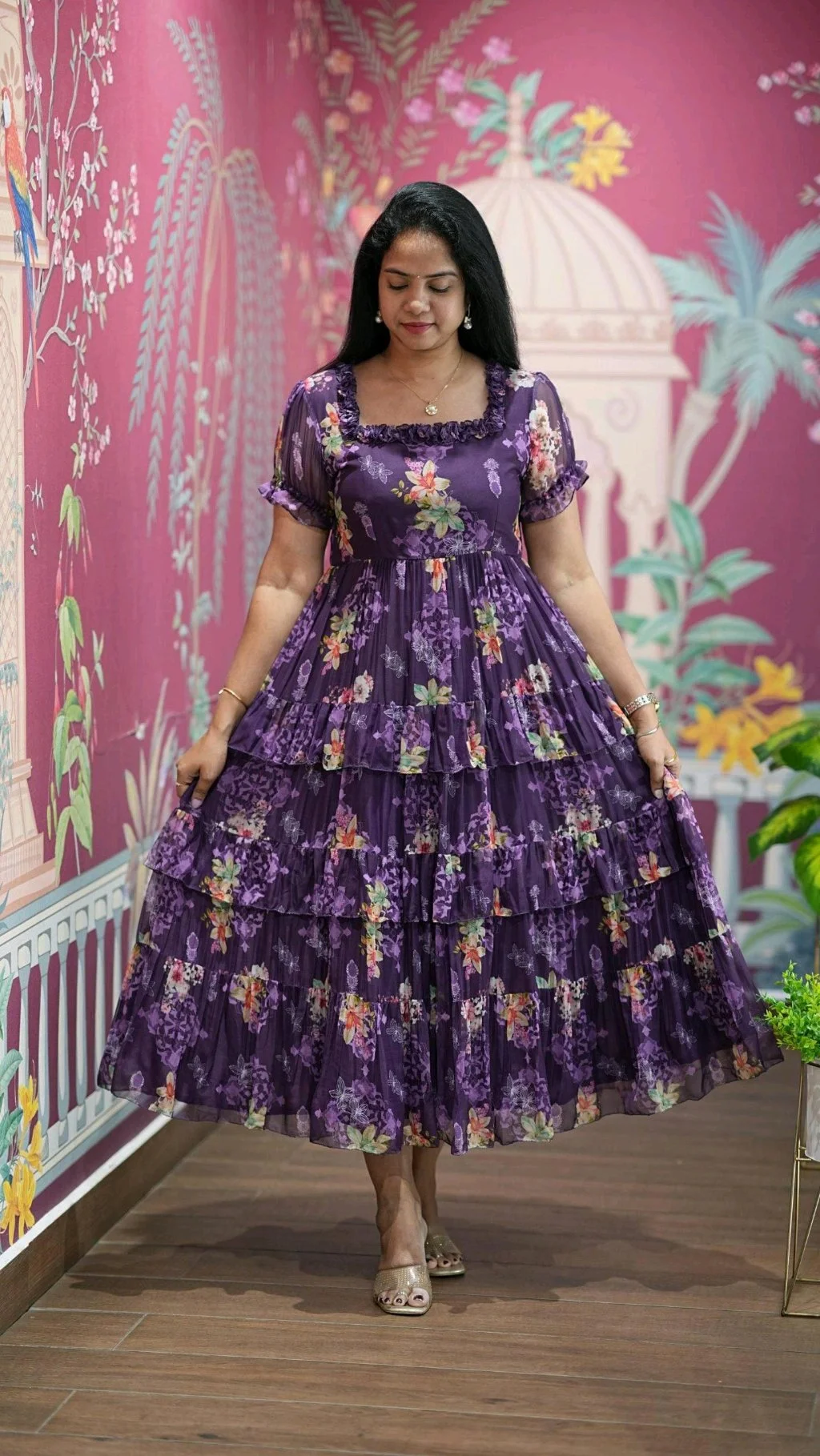 Floral Tiered Maxi Dresses 1