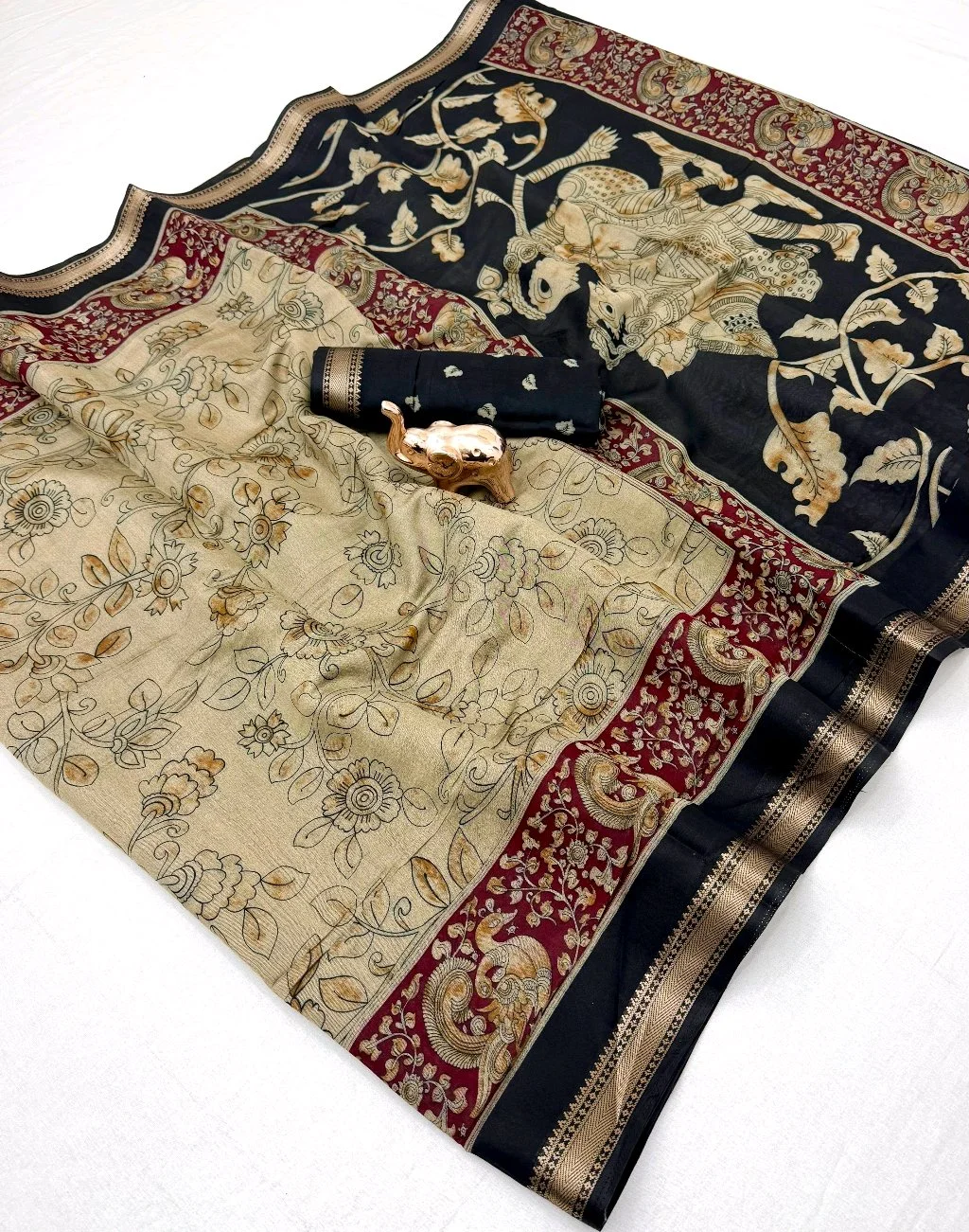 Mul Cotton  With Kalamkari Pallu Saree 6